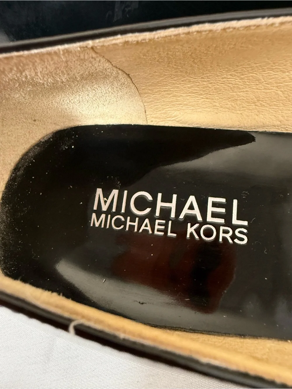 Michael Kors Black & White Knot Peep-Toe Flats size 7